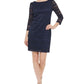 Vestido feminino Jessica Howard com bainha elástica e renda azul, tamanho 12 pequeno
