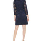 Vestido feminino Jessica Howard com bainha elástica e renda azul, tamanho 12 pequeno