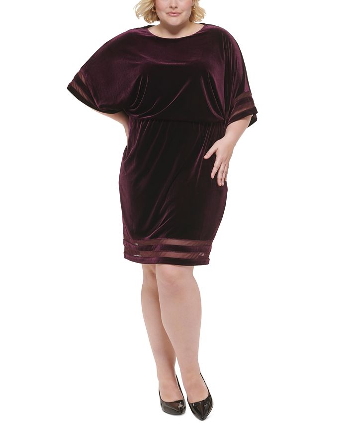 Vestido Blusão de Veludo Feminino Jessica Howard Vermelho Tamanho 3X