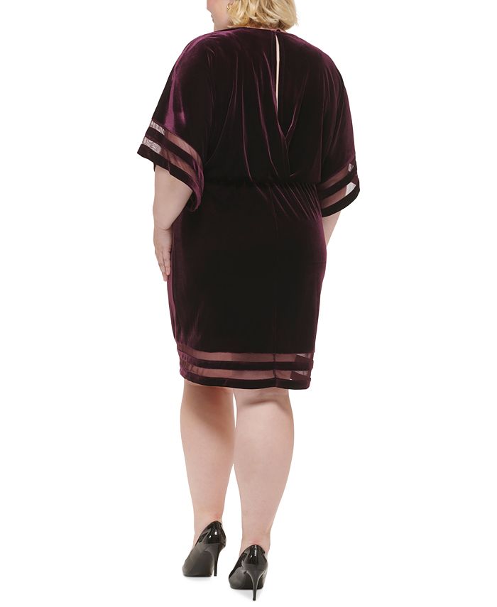 Vestido Blusão de Veludo Feminino Jessica Howard Vermelho Tamanho 3X