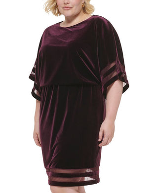 Vestido Blusão de Veludo Feminino Jessica Howard Vermelho Tamanho 3X