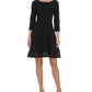 Vestido feminino Jessica Howard com listras em malha, preto, tamanho extragrande