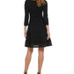 Vestido feminino Jessica Howard com listras em malha, preto, tamanho extragrande