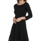Vestido feminino Jessica Howard com listras em malha, preto, tamanho extragrande