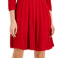 Vestido feminino Jessica Howard de malha trançada com ajuste evasê, vermelho, tamanho G