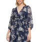 Vestido de chiffon feminino Jessica Howard, azul, tamanho 4, pequeno