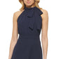 Vestido feminino Vince Camuto com decote em A evasê, azul, tamanho 14