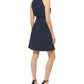 Vestido feminino Vince Camuto com decote em arco e ajuste evasê, azul, tamanho extrapequeno