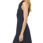 Vestido feminino Vince Camuto com decote em arco e ajuste evasê, azul, tamanho extrapequeno