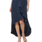 Vestido feminino Jessica Howard com babados, comprimento alto e baixo, azul, tamanho 12, pequeno