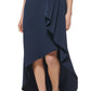 Vestido feminino Jessica Howard com babados, comprimento alto e baixo, azul, tamanho 10, pequeno