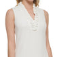 Vestido feminino Jessica Howard com babados e decote, tamanho 6, branco