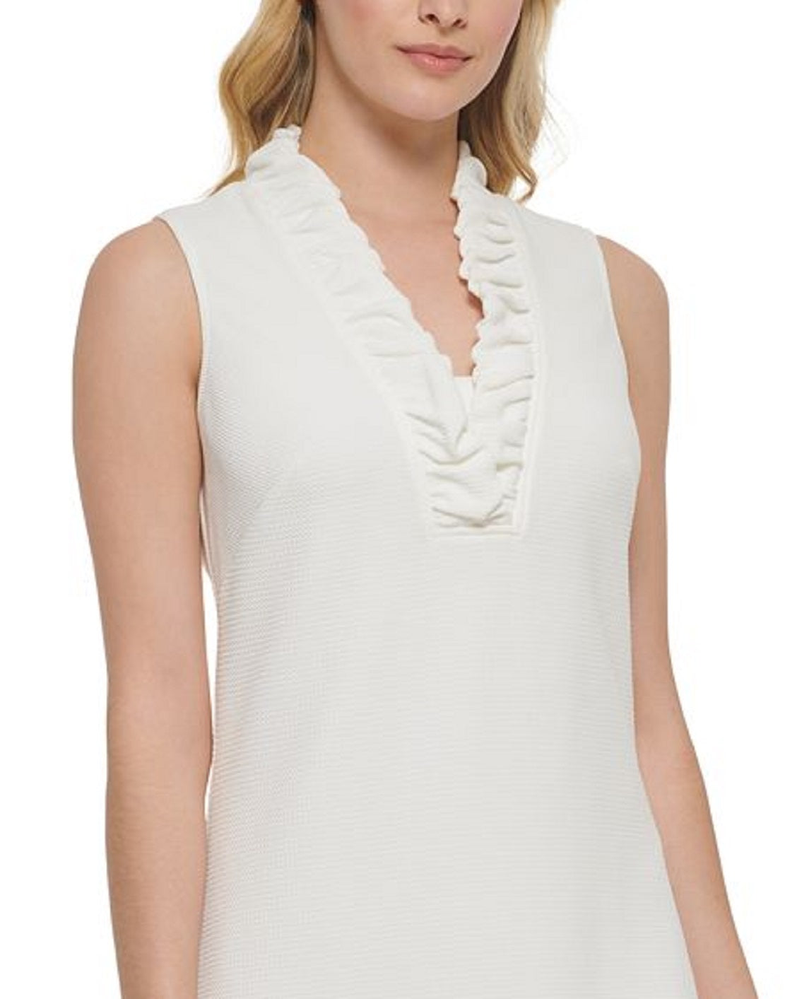 Vestido feminino Jessica Howard com babados e decote, tamanho 6, branco