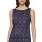 Vestido feminino Jessica Howard com corte a laser e bainha recortada, azul, tamanho 6, pequeno
