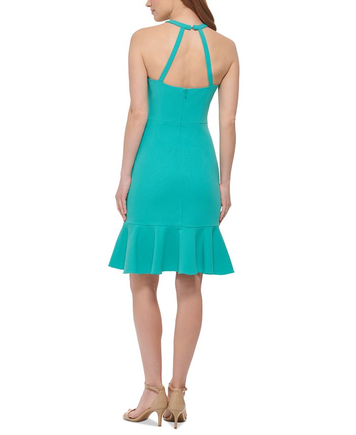 Vestido Halter com Babados Vince Camuto Feminino Verde Tamanho P