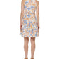 Vestido feminino Vince Camuto com estampa floral e camadas, azul, tamanho 12
