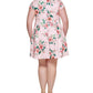 Vestido curto plissado com estampa floral Jessica Howard feminino rosa tamanho 16W