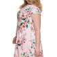 Vestido curto plissado com estampa floral Jessica Howard feminino rosa tamanho 16W