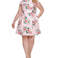 Vestido curto plissado com estampa floral Jessica Howard feminino rosa tamanho 16W