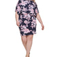 Vestido Blusão Feminino Jessica Howard Estampa Floral Azul Tamanho 14W