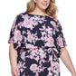 Vestido Blusão Feminino Jessica Howard Estampa Floral Azul Tamanho 14W