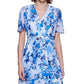 Vestido de chiffon com amarração na cintura feminino Jessica Howard, azul, tamanho 14