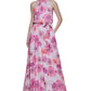 Vestido longo com estampa floral Jessica Howard feminino, rosa, tamanho pequeno