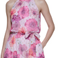 Vestido longo com estampa floral Jessica Howard feminino, rosa, tamanho pequeno