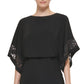Vestido Blusão Feminino Jessica Howard Renda Inserido Preto Tamanho 6