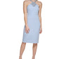 Vestido tubinho com decote halter e detalhes embelezados Vince Camuto feminino, azul, tamanho 2