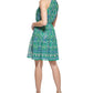 Vestido feminino Vince Camuto estampado sem mangas, ajuste evasê, verde, tamanho 12