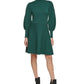 Vestido feminino Vince Camuto com decote falso e manga bufante, verde, tamanho extragrande
