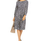 Vestido feminino Jessica Howard com estampa animal evasê, azul, tamanho 8, pequeno