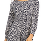 Vestido feminino Jessica Howard com estampa animal evasê, azul, tamanho 8, pequeno