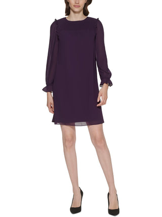 Vestido curto de chiffon feminino Jessica Howard, roxo, tamanho 14