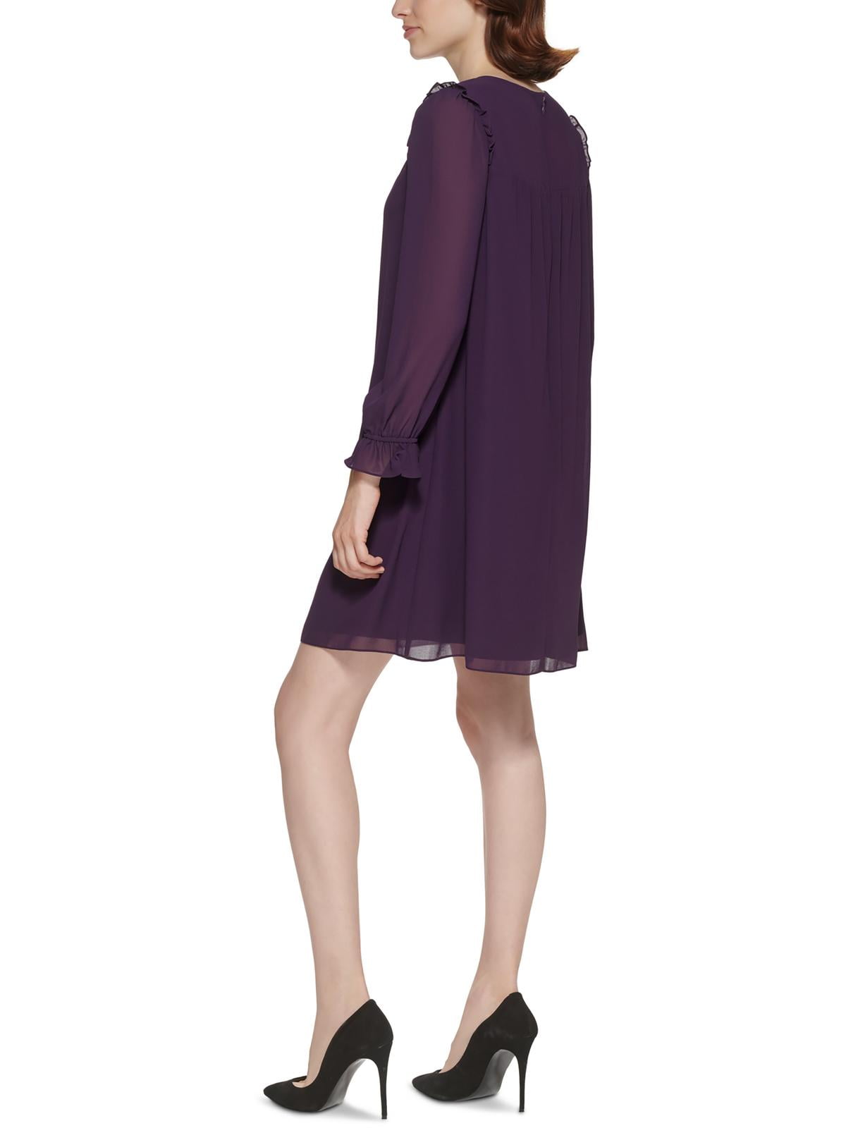 Vestido curto de chiffon feminino Jessica Howard, roxo, tamanho 14