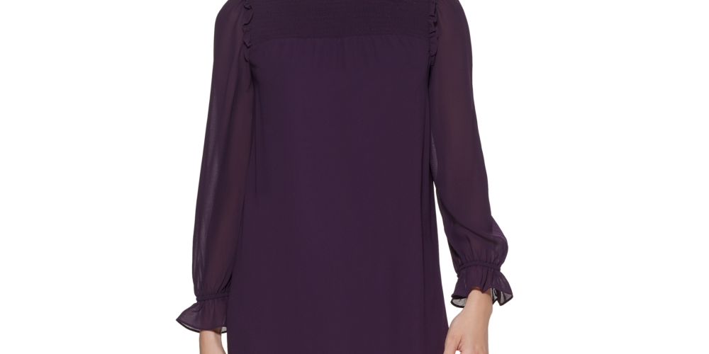 Vestido curto de chiffon feminino Jessica Howard, roxo, tamanho 14
