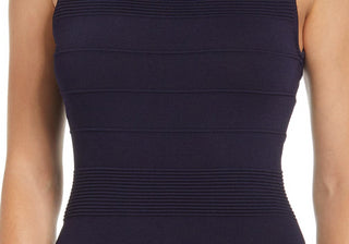 Vestido de malha sem mangas Vince Camuto, azul marinho, tamanho médio