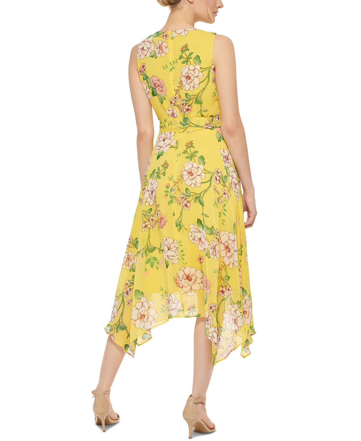 Vestido plissado com amarração na cintura, tamanho 6, feminino, Jessica Howard