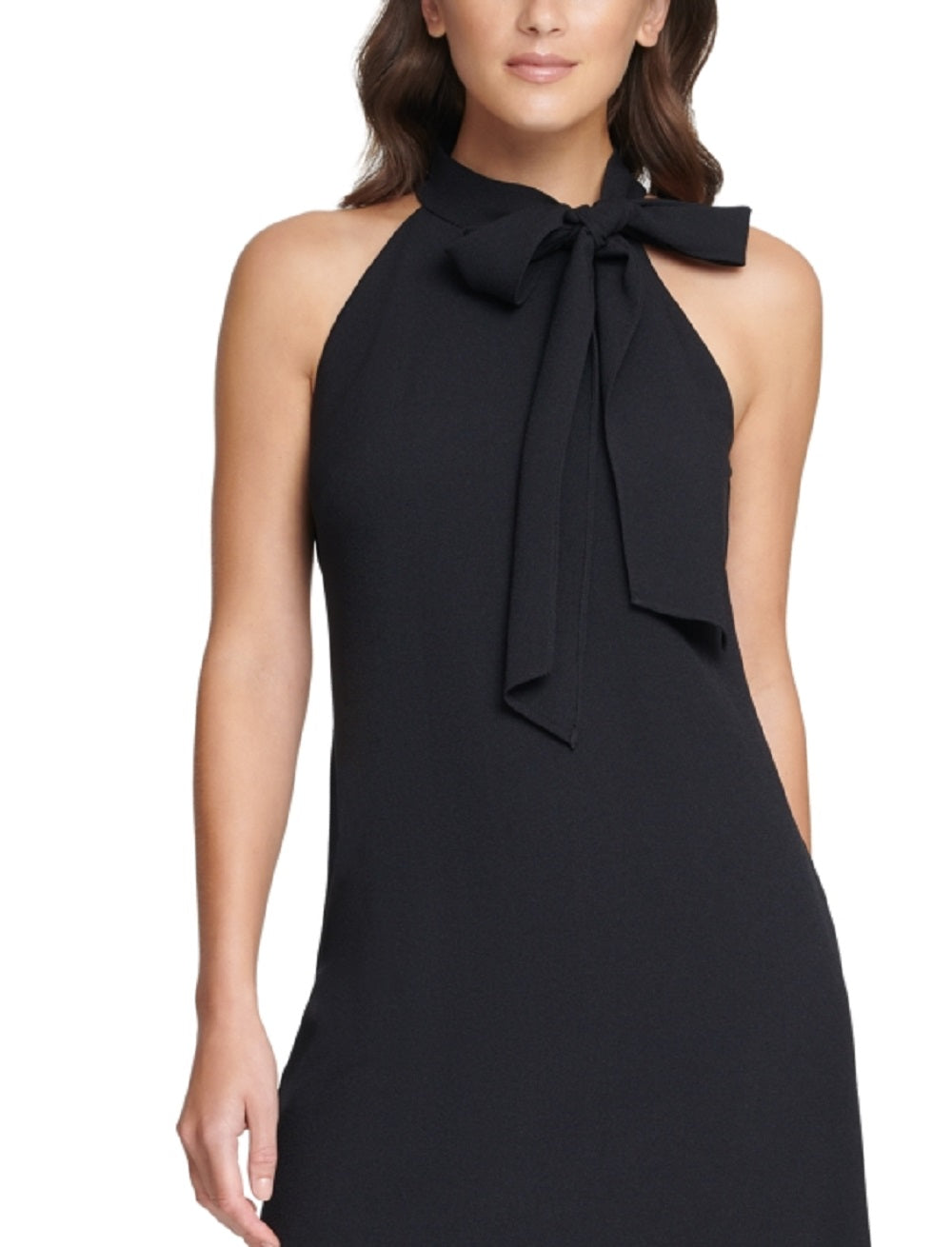 Vestido Halter com Decote Laço Feminino Vince Camuto Preto