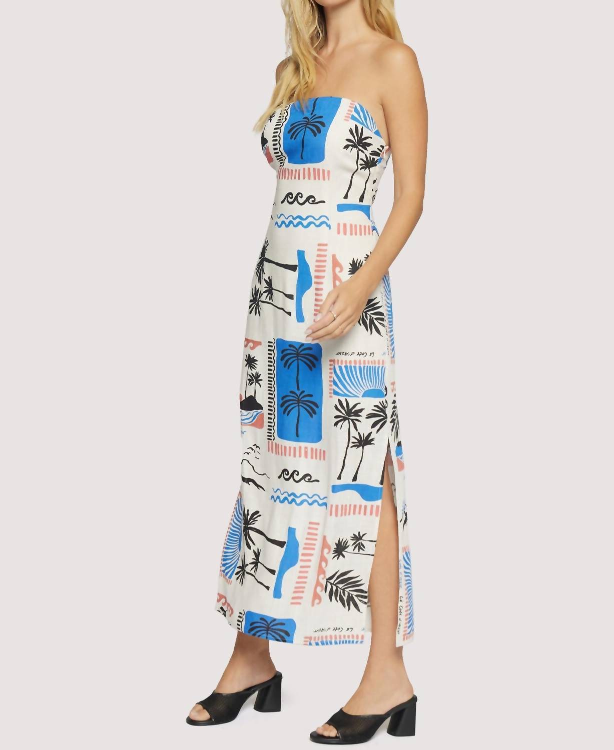 Lost + Wander - Azure Paradiso Strapless Maxi Dress