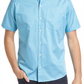 Camisa de algodão com estampa de manga curta e botões Peter Millar Marshall em azul opala, tamanho médio
