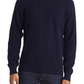 Suéter masculino Peter Millar Ridge Cable de lã azul marinho - tamanho grande