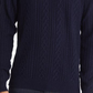 Suéter masculino Peter Millar Ridge Cable de lã azul marinho - tamanho grande