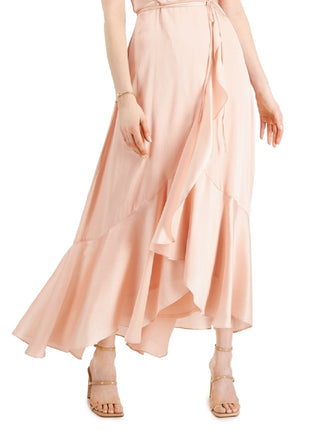 Vestido longo alto e baixo de chiffon feminino Taylor, rosa, tamanho 12