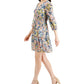 Vestido evasê de chiffon com estampa floral e babados Taylor feminino, tamanho 6, branco
