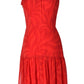 Vestido longo estampado Taylor feminino, um ombro, vermelho, tamanho 6