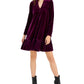 Vestido curto de veludo Taylor feminino, tamanho 8, vermelho, justo e evasê