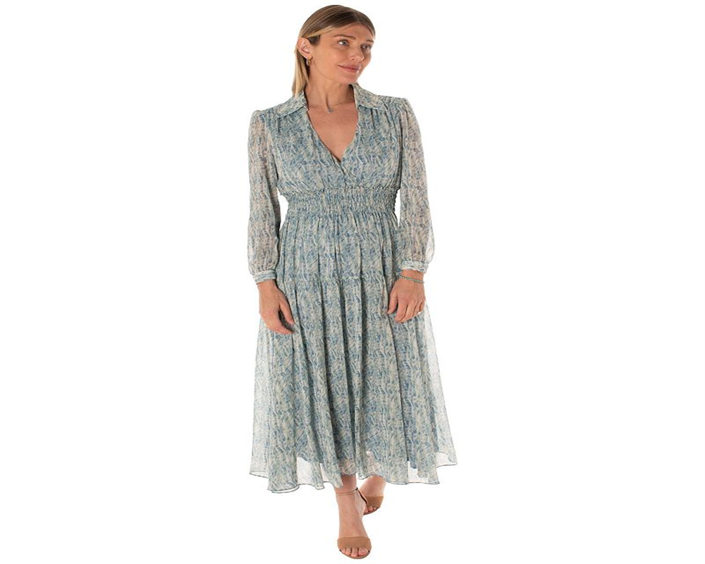 Vestido feminino Taylor, cintura franzida, gola alta, tamanho midi: 12, verde escuro