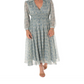 Vestido feminino Taylor, cintura franzida, gola alta, tamanho midi: 12, verde escuro